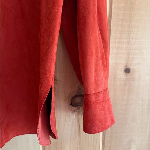 Lafayette 148 New York 100% Lamb Suede Button Down - Picture 9 of 16